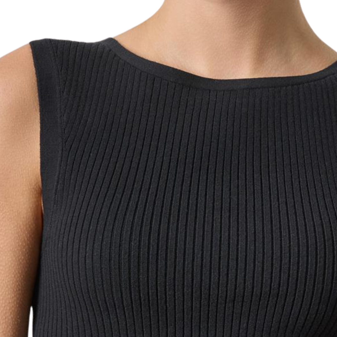 Sleeveless Rib Top in Black