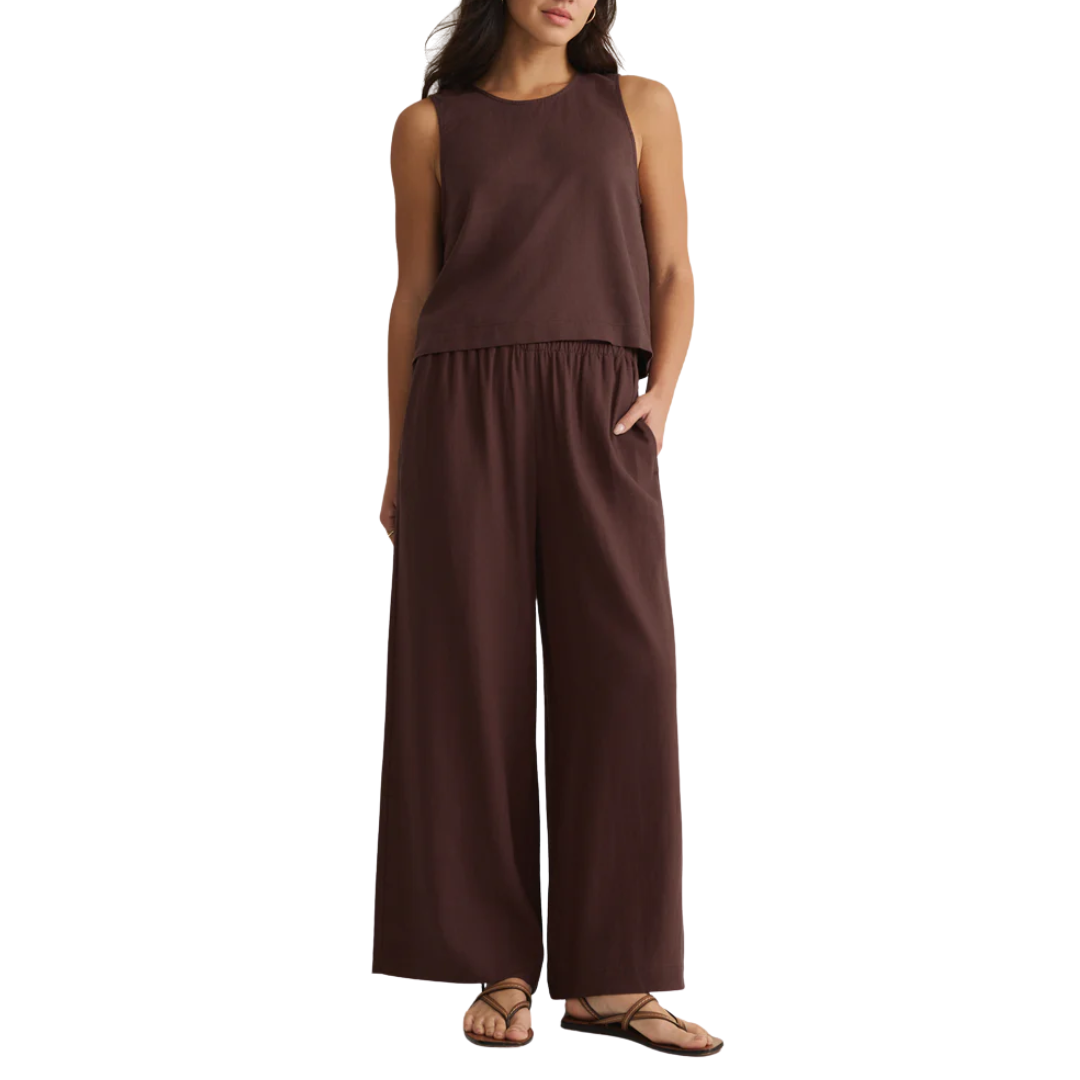 Scout Linen Pant in Chocolate Cherry