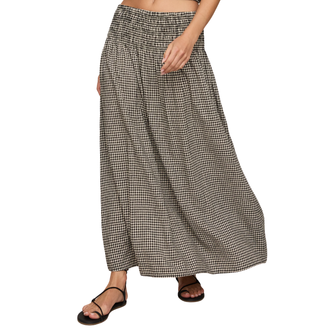 Brooke Gingham Maxi Skirt in Black