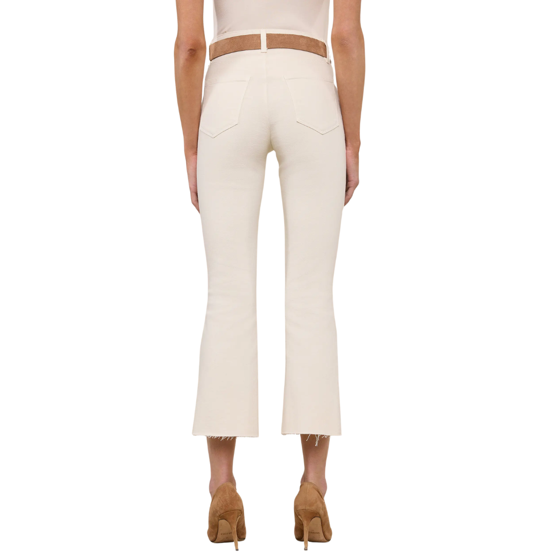 Kendra Cropped Flare Jean in Vintage White