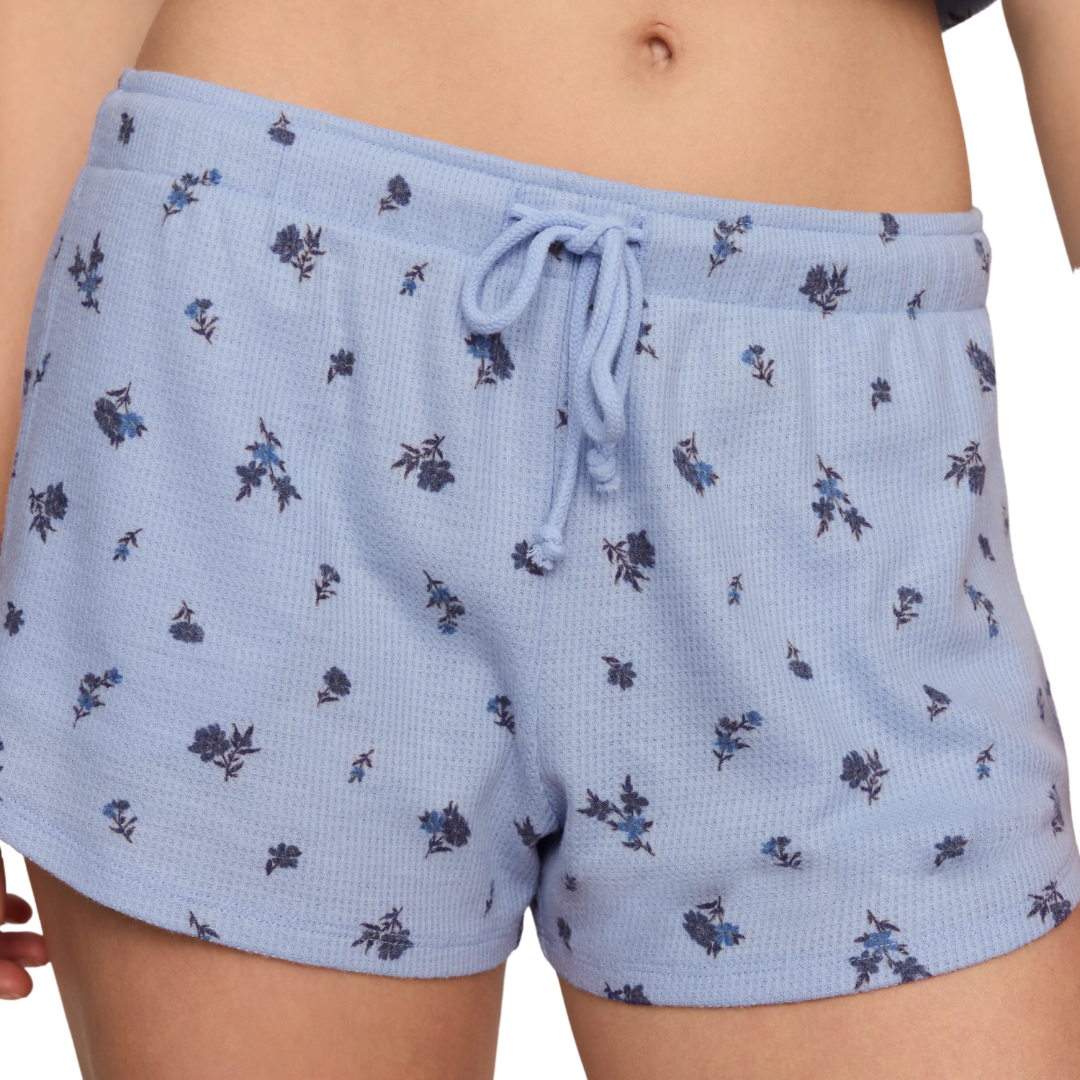 Floral Thermal Short in Crystal Blue