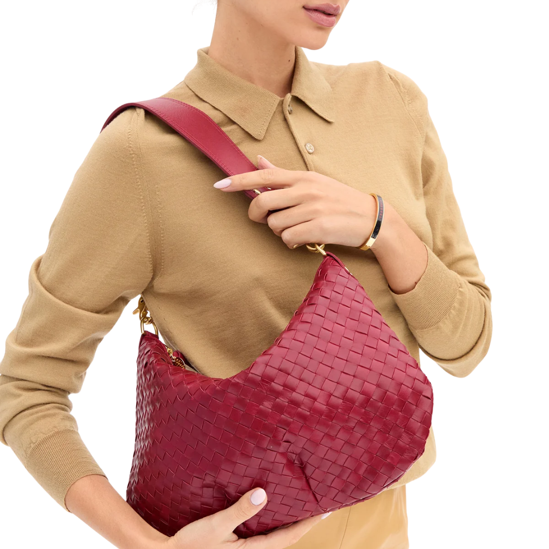 Moyen Messenger in Garnet Diagonal Woven