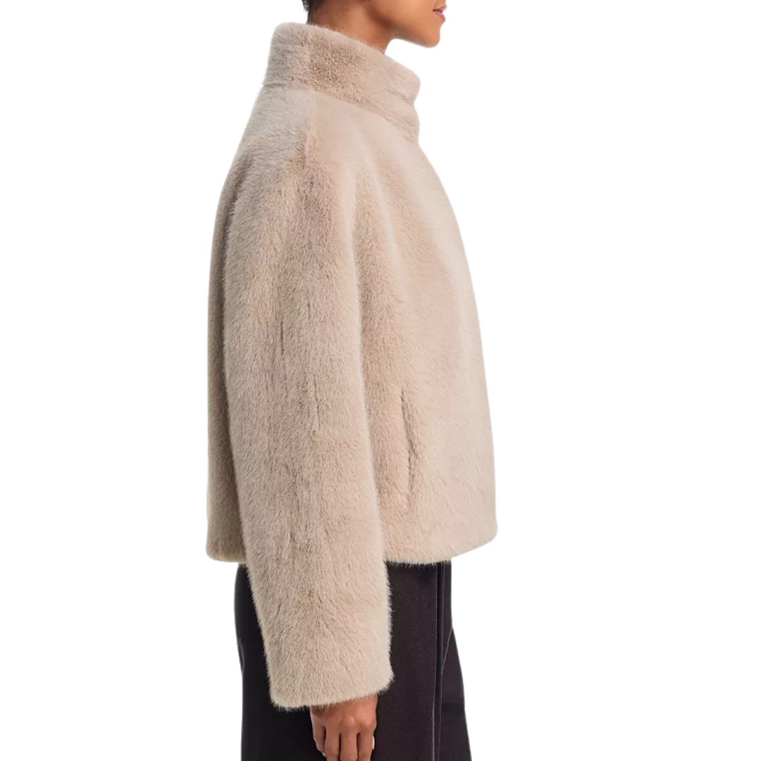 Sheena Luxe Faux Fur Jacket in Beige