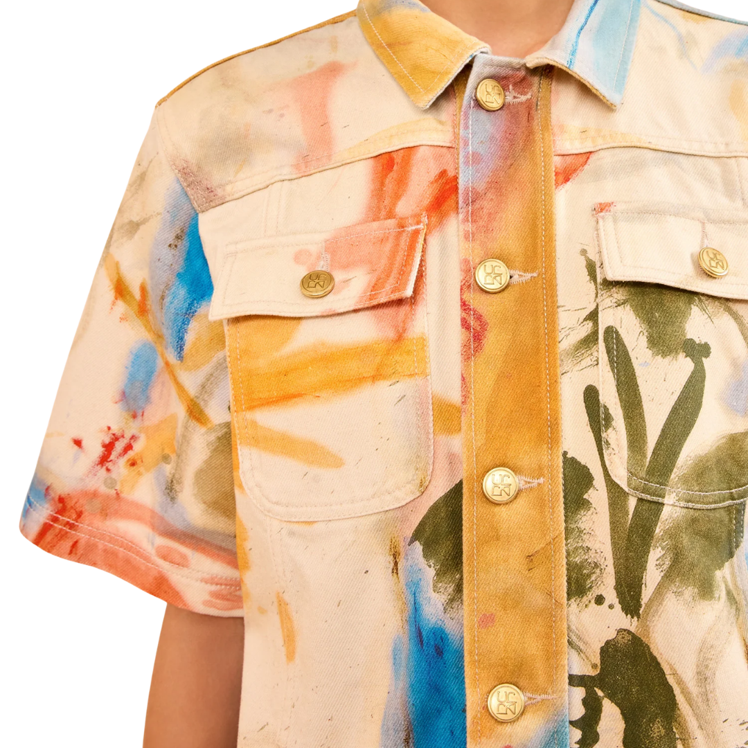 The Painters Denim Mini Dress in Western Dream