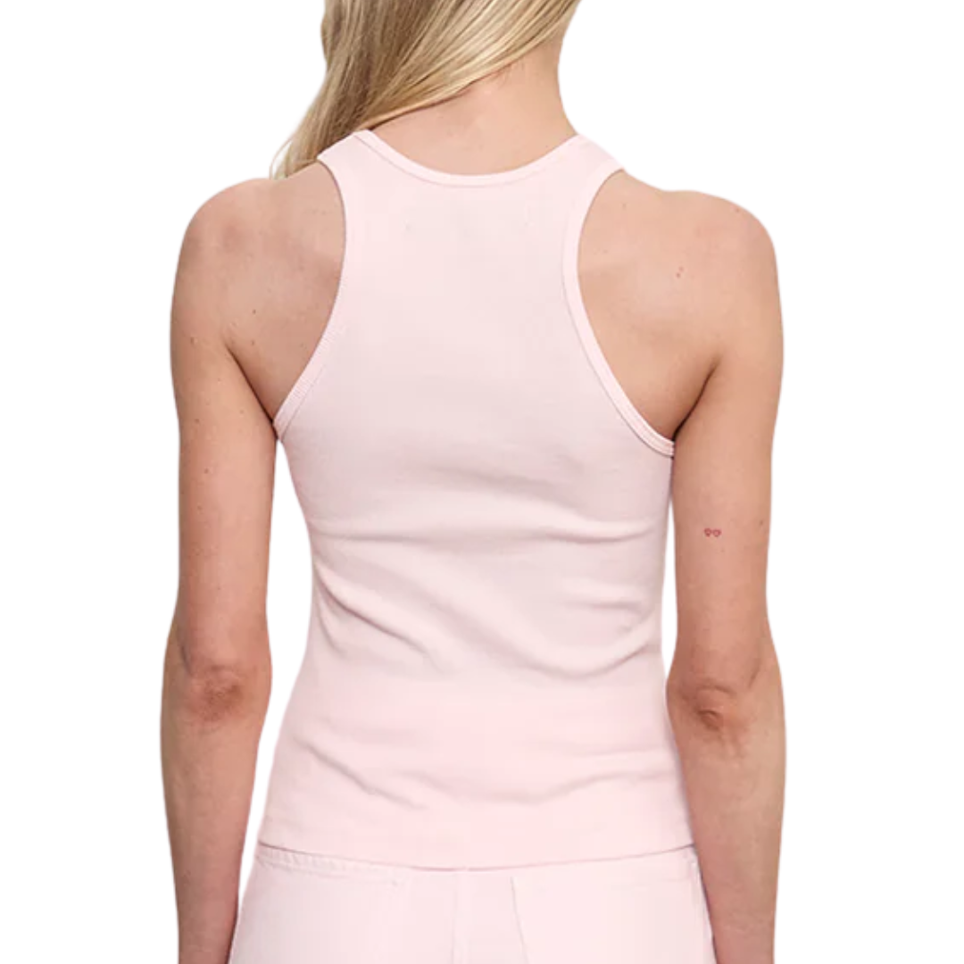 Cotton Rib Boy Tank in Cherry Blossom