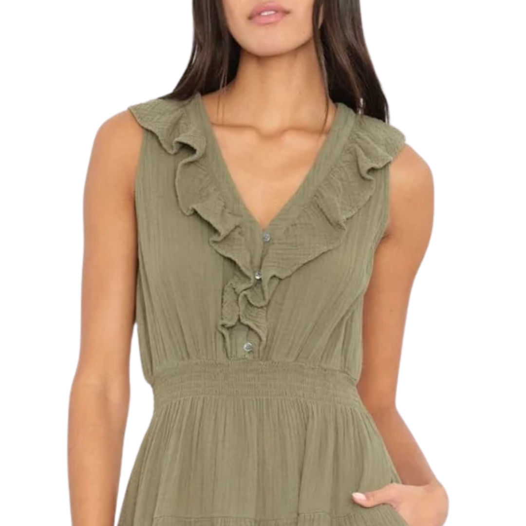 Desa Dress in Olive Moss