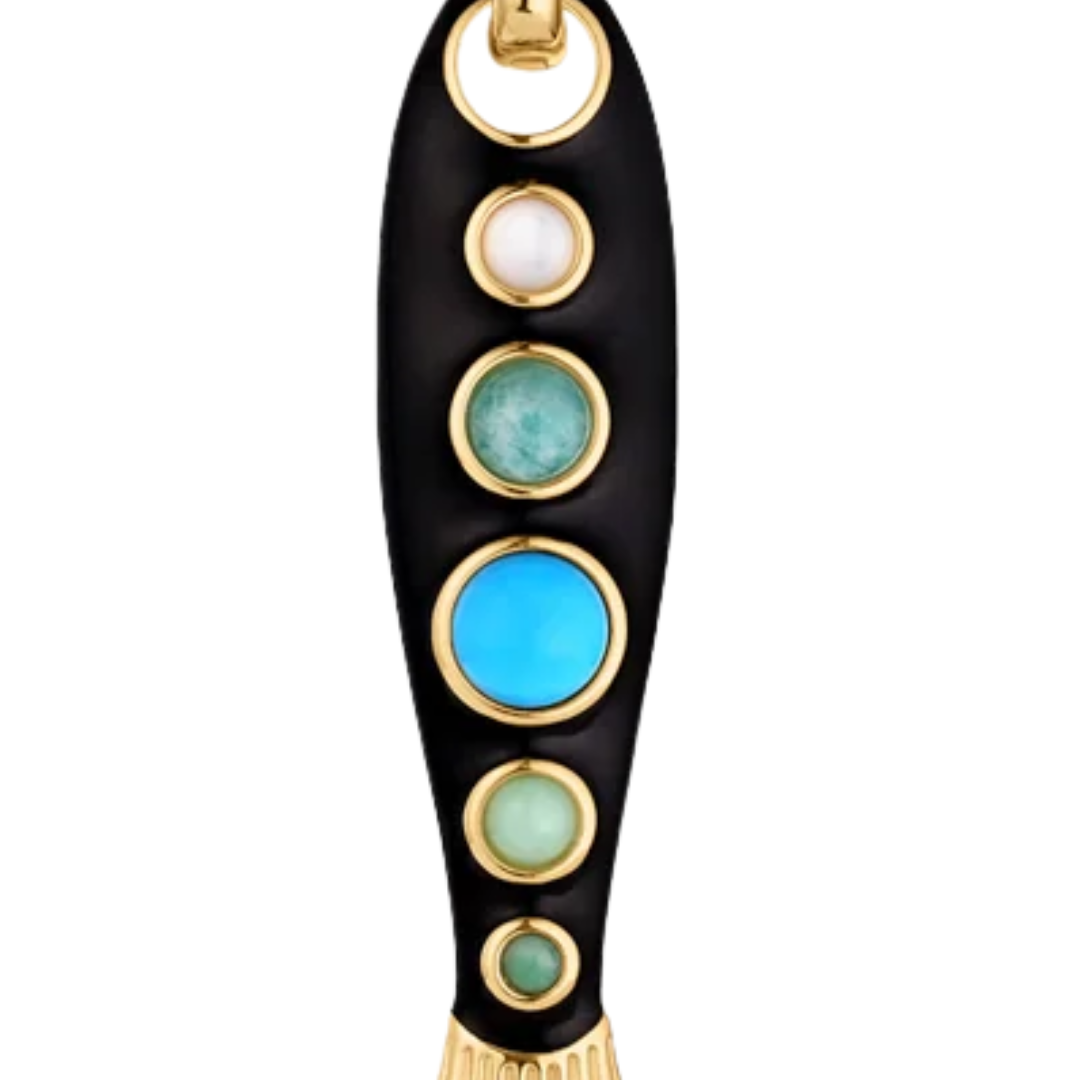 Amalfi Enamel Fish Clip in Black Enamel