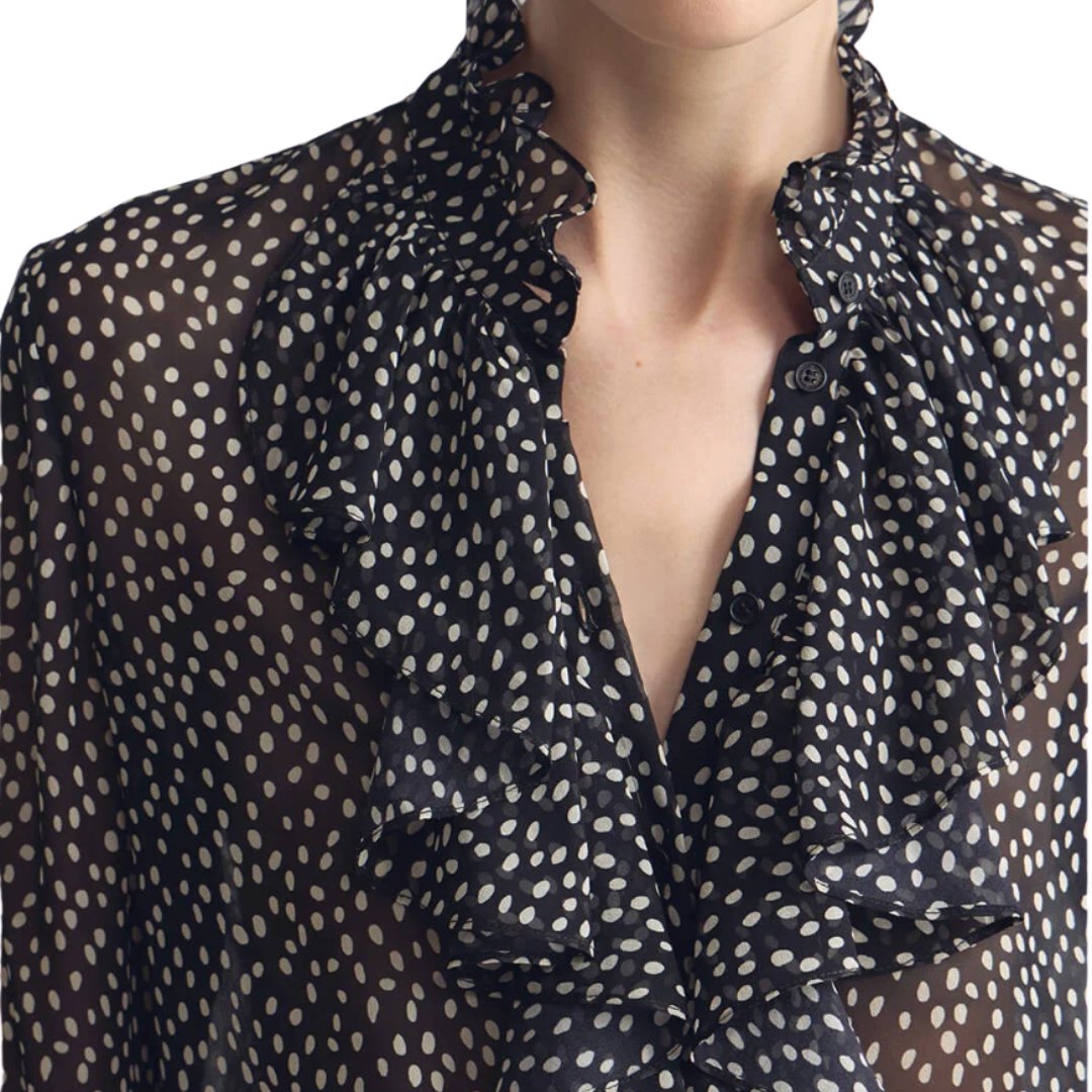 Lily Silk Blouse in Wild Dot