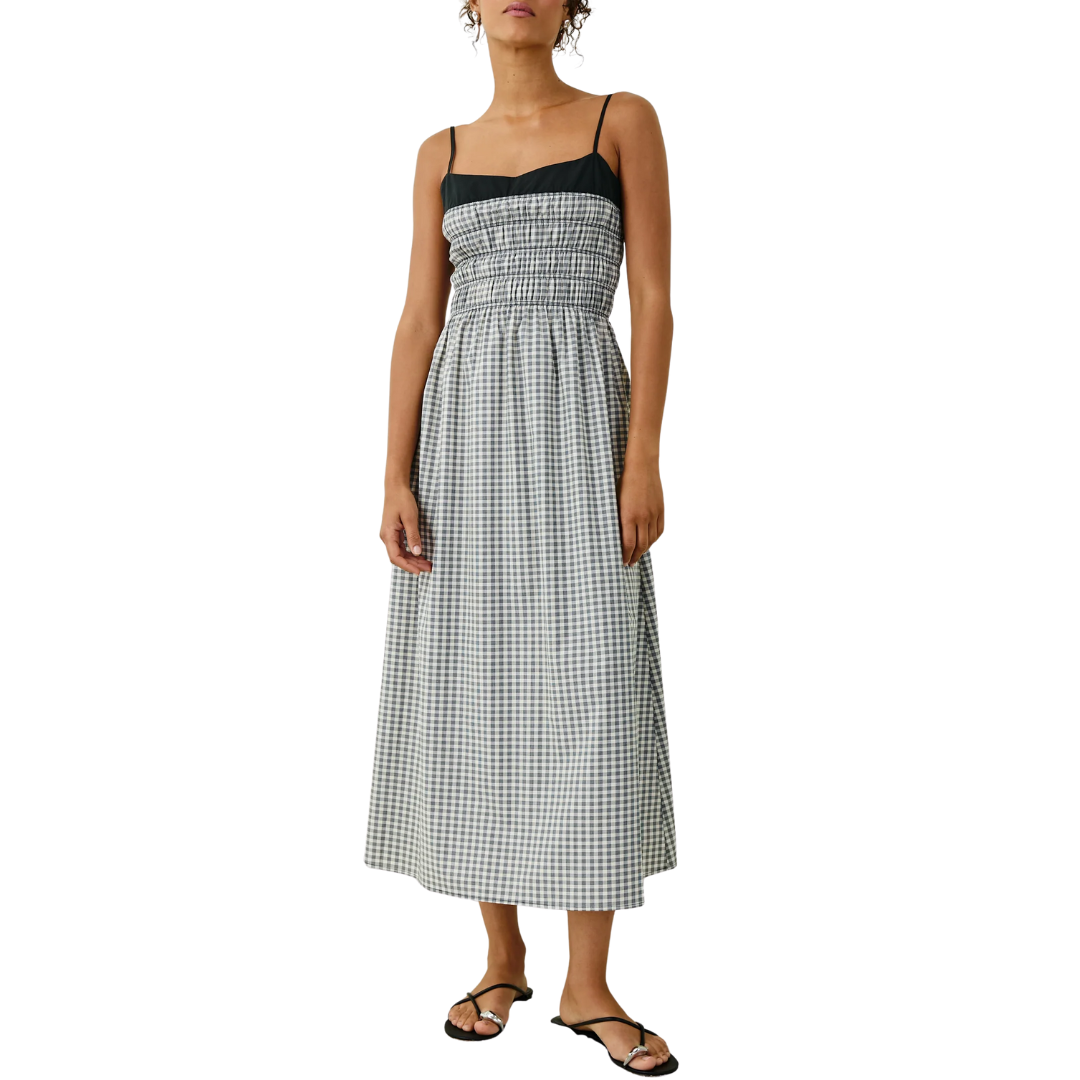 Primrose Dress in Ivory Jet Gingham