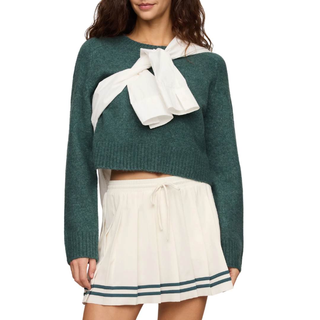 Stand In Cropped Sweater in Emerald Cove