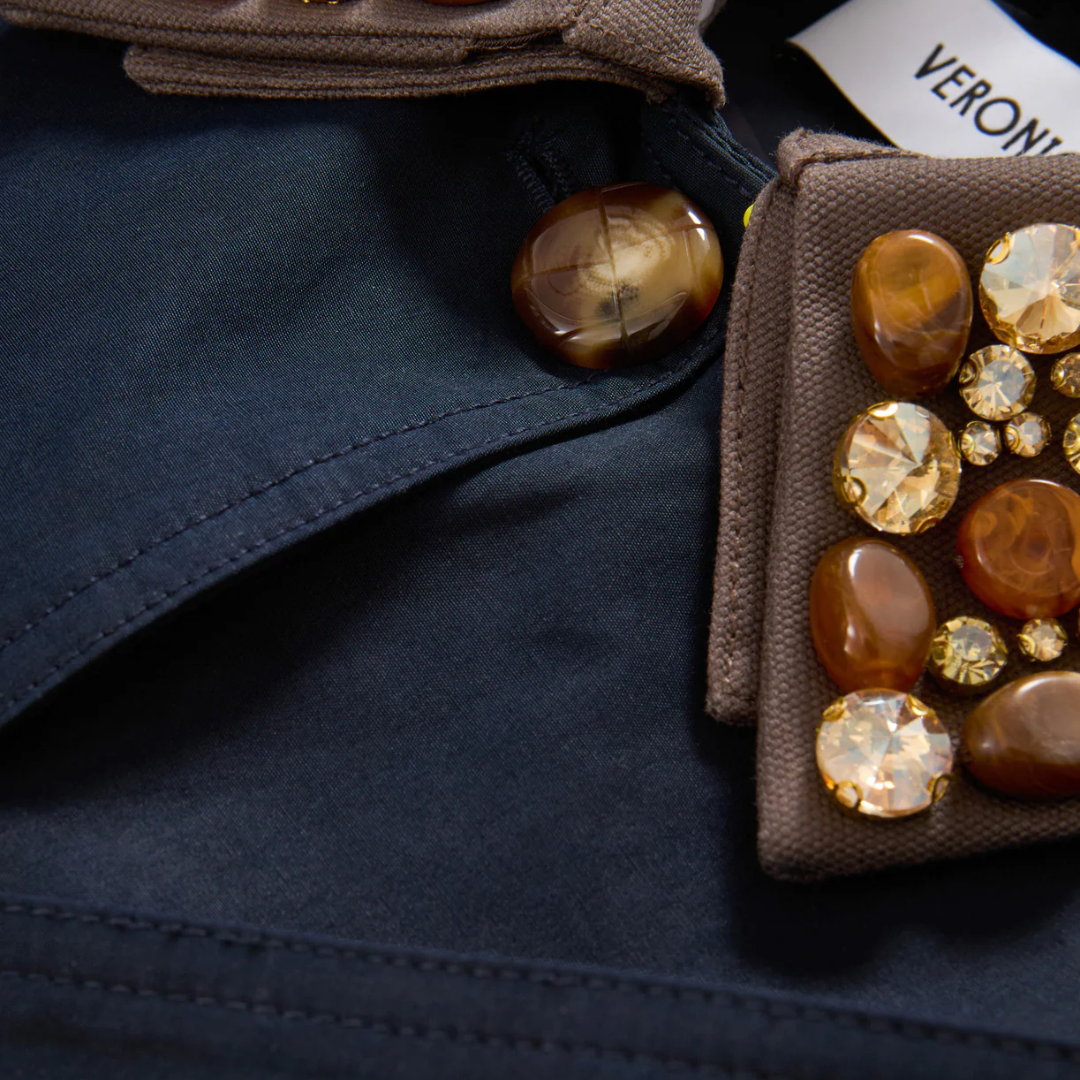 Langham Belted Dickey Coat in Navy