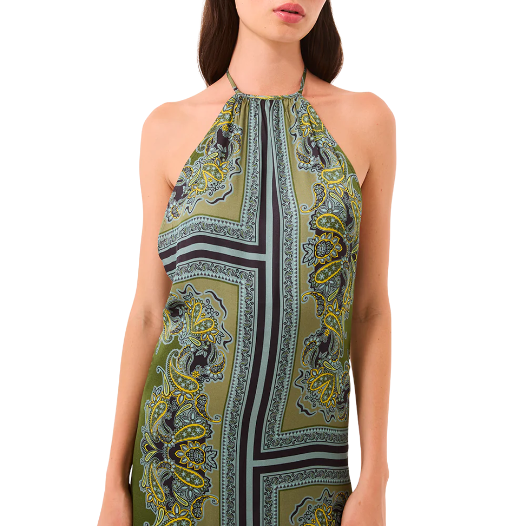 Samantha Dress in Moss Scarf