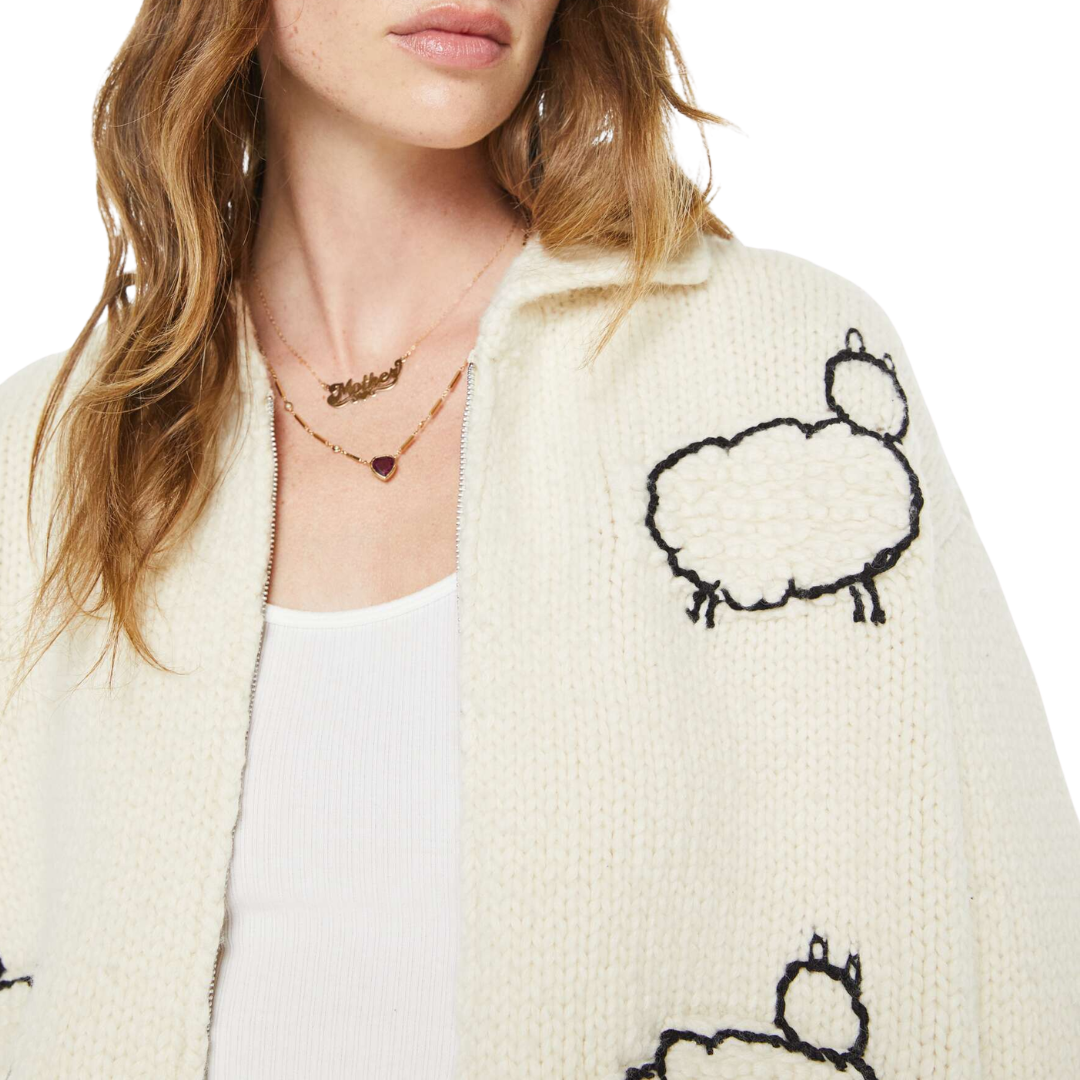 The Crop Raquette Cardigan in Wool Plus The Gang