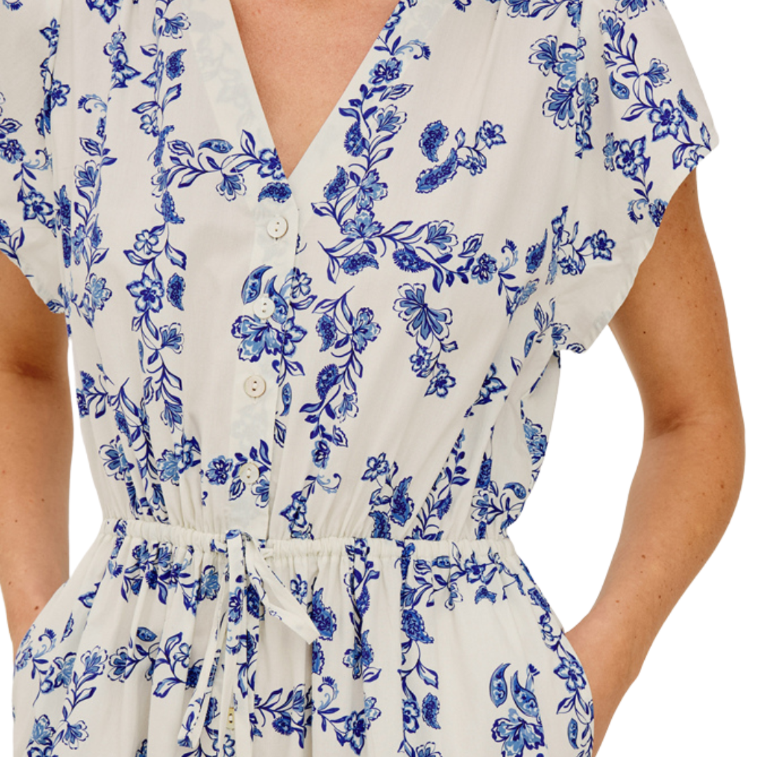 Roza Dress in Ceramic Floral