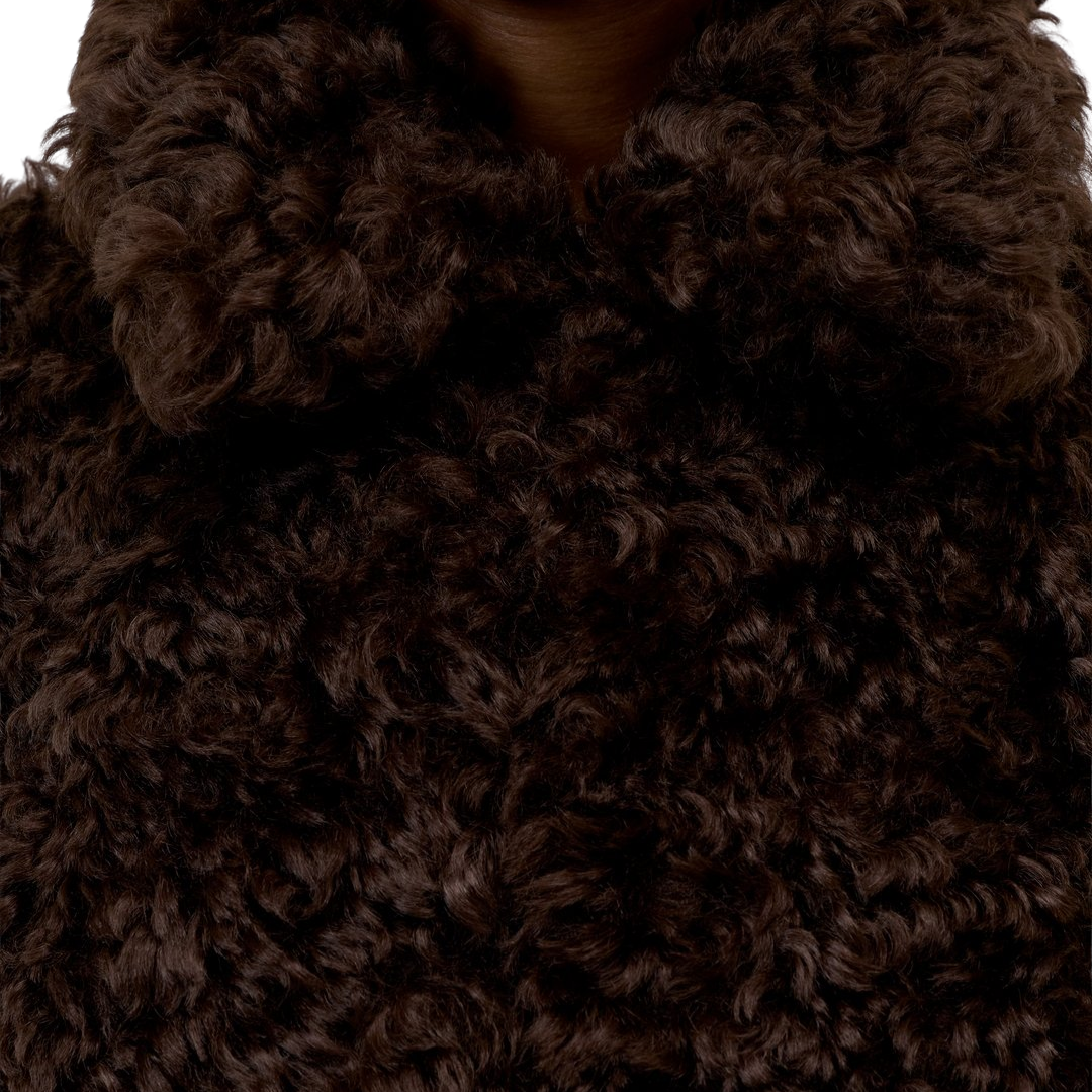 Faux Fur Jacket in Cinder Brown
