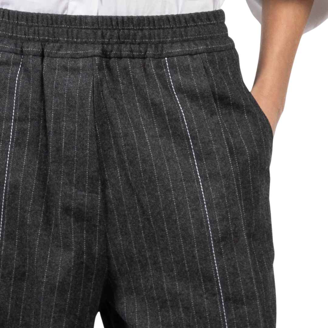 Pinstripe Soft Trousers in Graphite