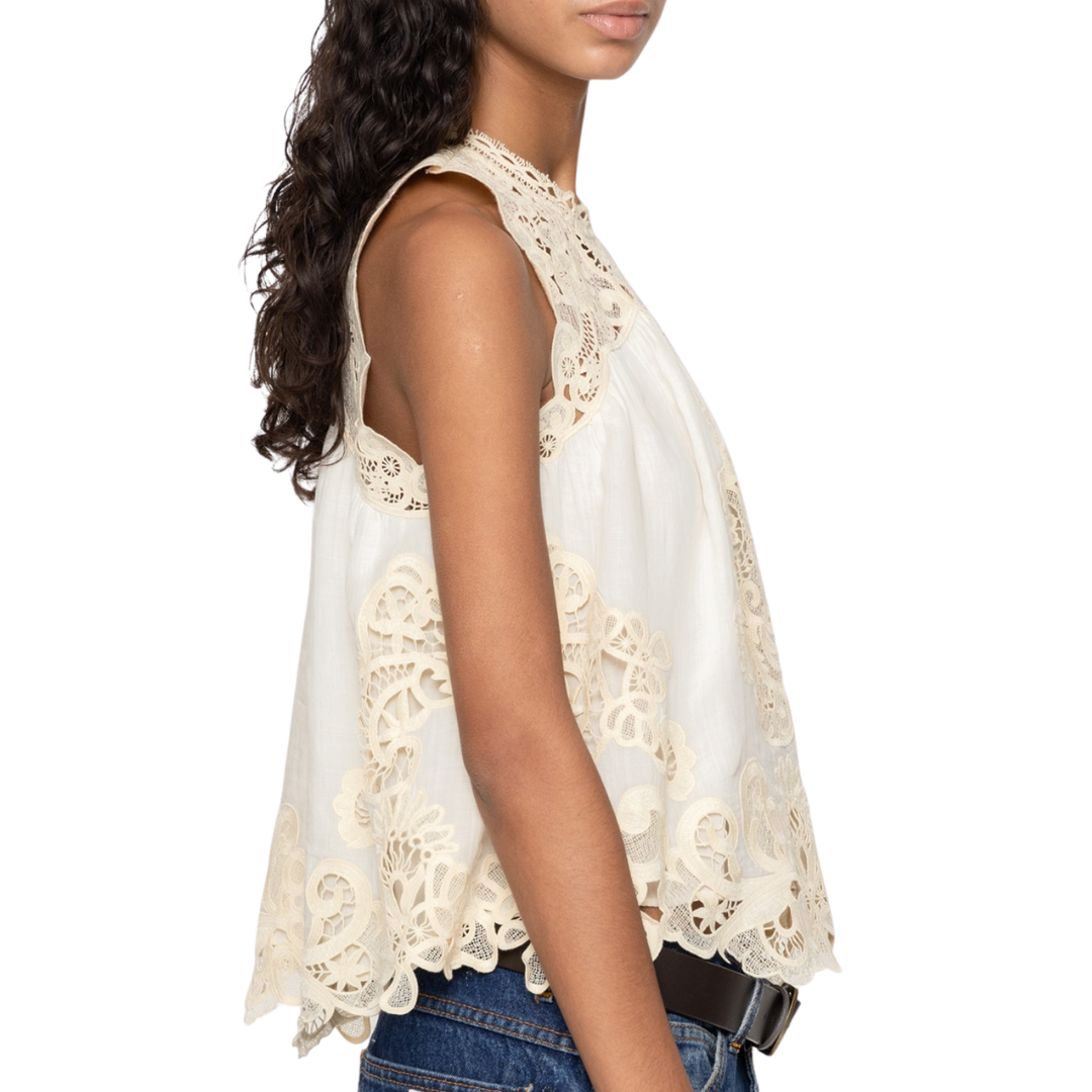Medina Lace Tank in Cream