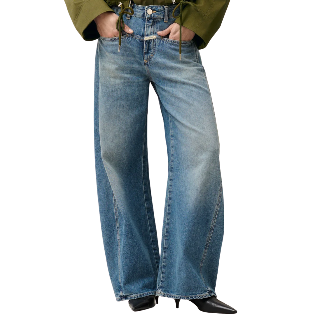 Tori-X Barrel Jeans in Mid Blue