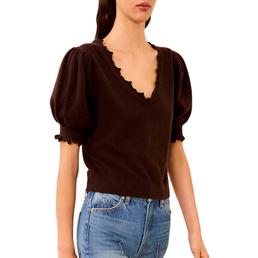 Polline Short Sleeve Top in Wenge
