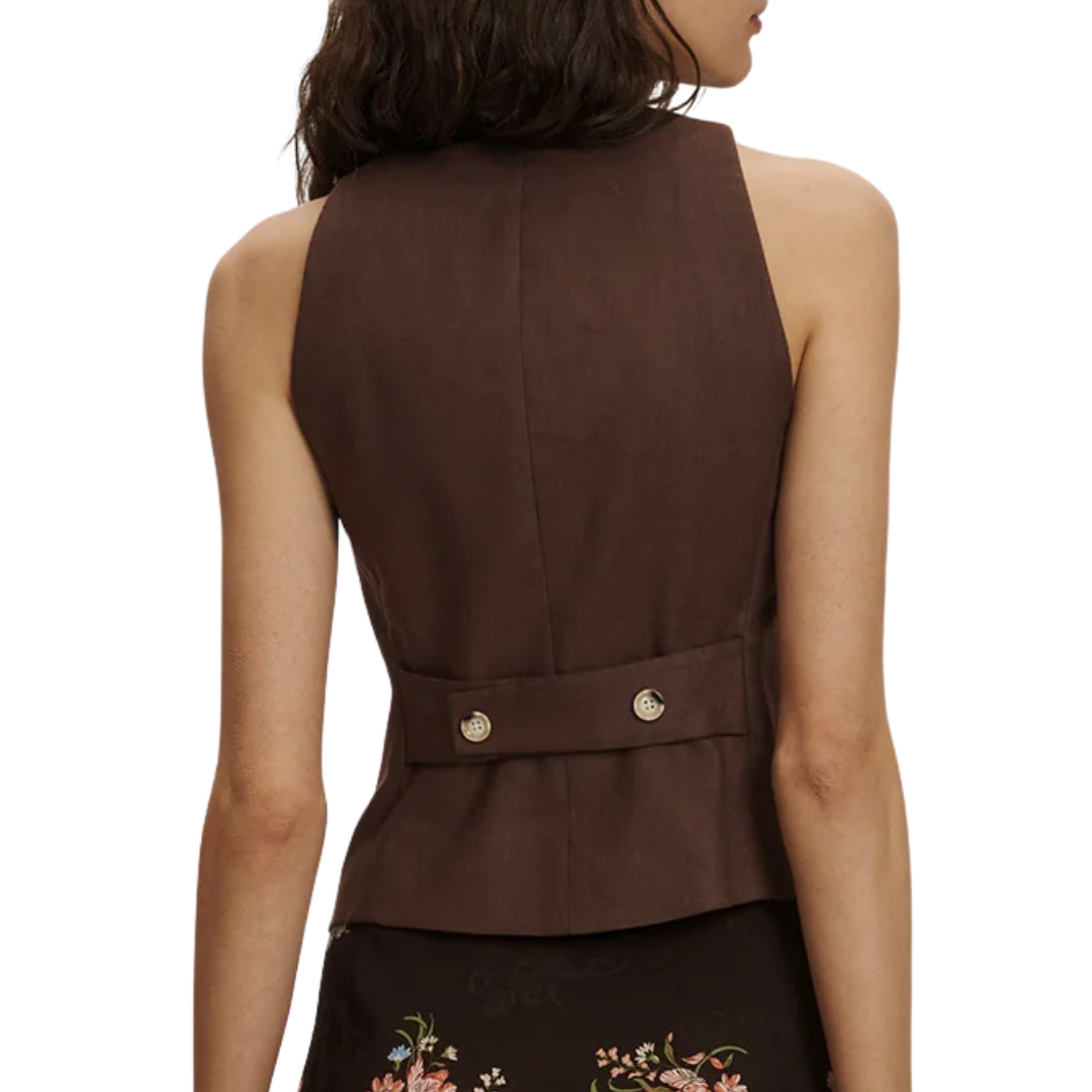 Hartwell Tailored Vest in Dark Mocha
