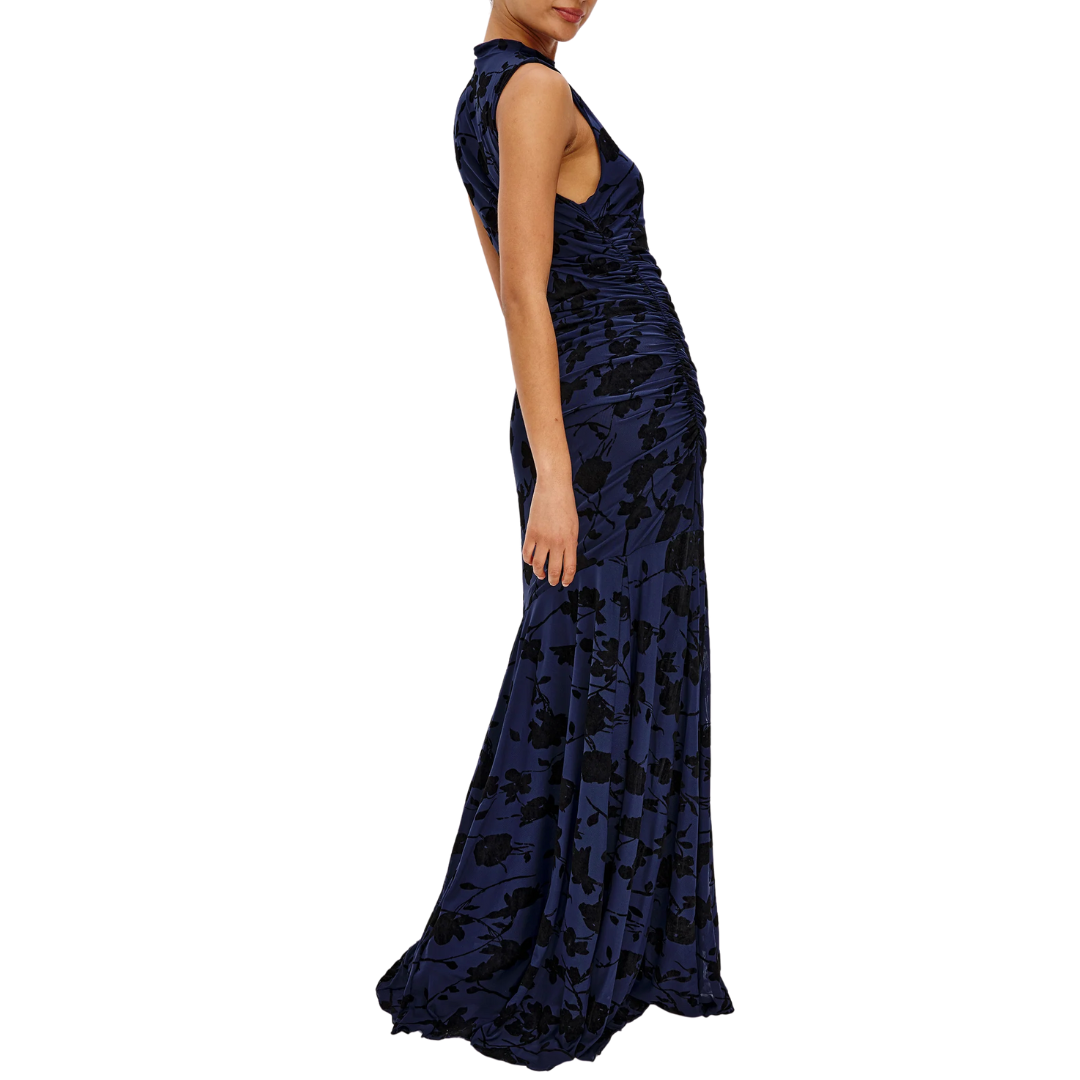 Cosmos Dress in Navy Tossed Roses