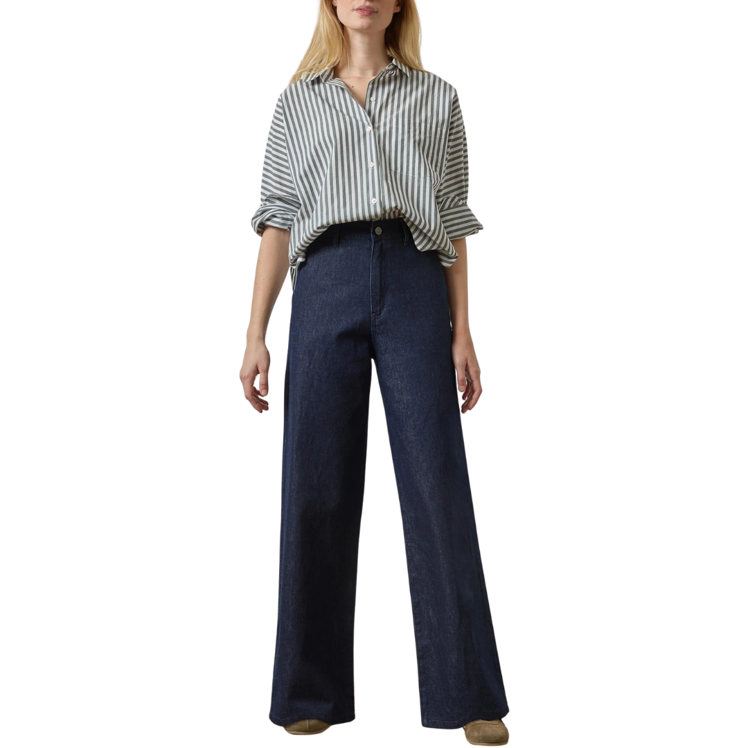 Denim Trouser in Dark Wash Blue