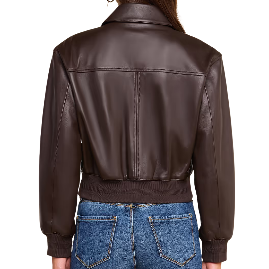 Clotilde Leather Jacket in Brunette