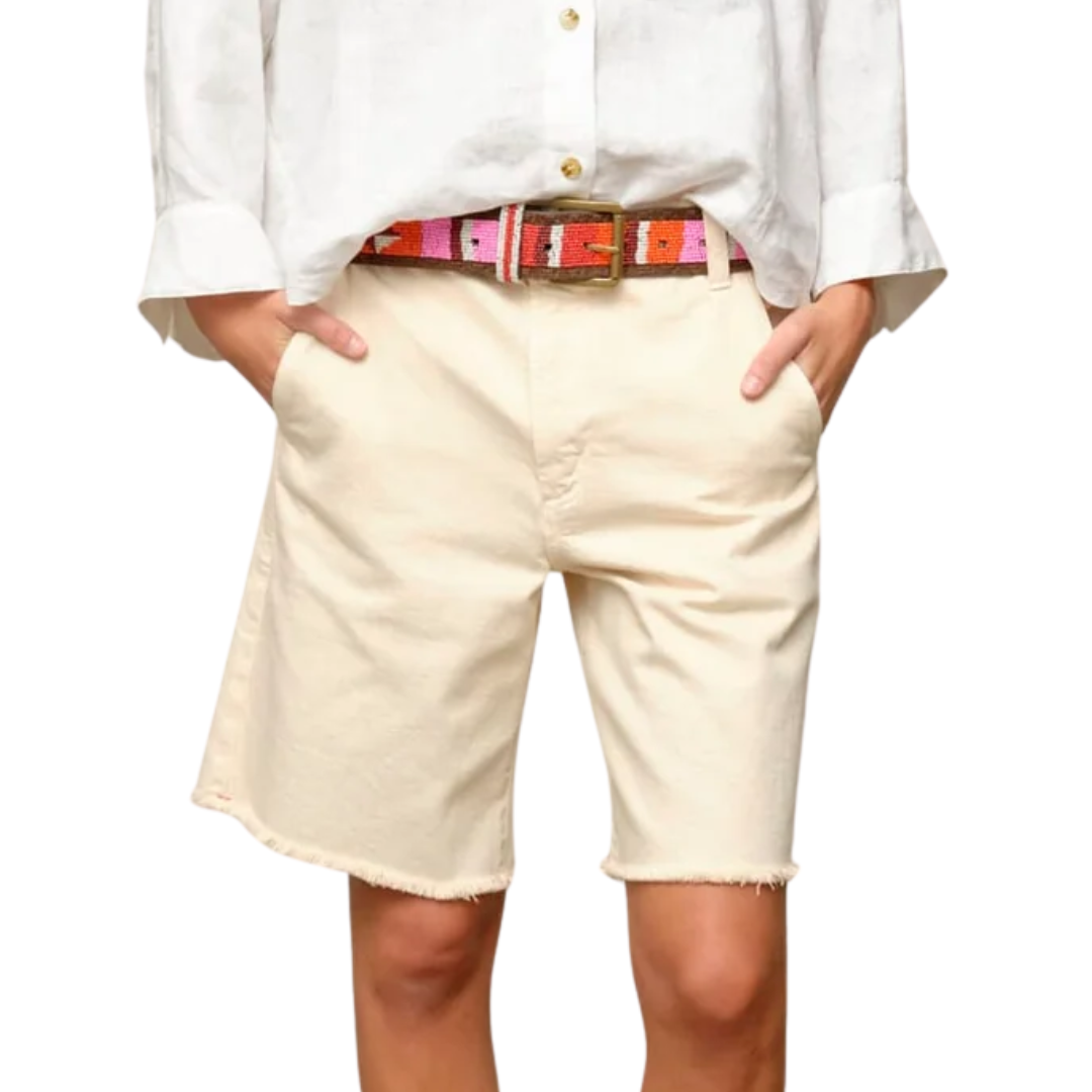 Knox Denim Short in Vanilla Bean