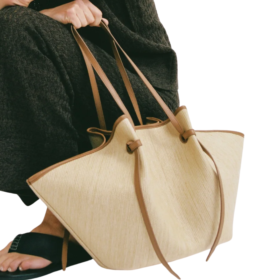 Large Mochi in Biscuit Woven Raffia
