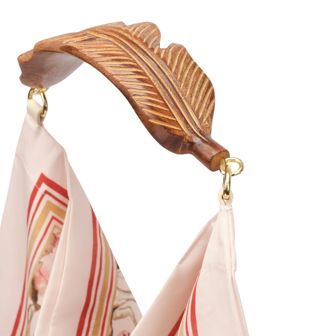 Satin Scarf Small Bag in Soft Pink Horses