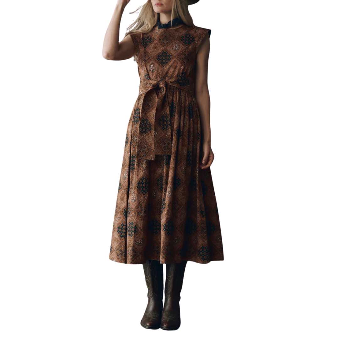 Tulsa Dress in Geo Bandana Print