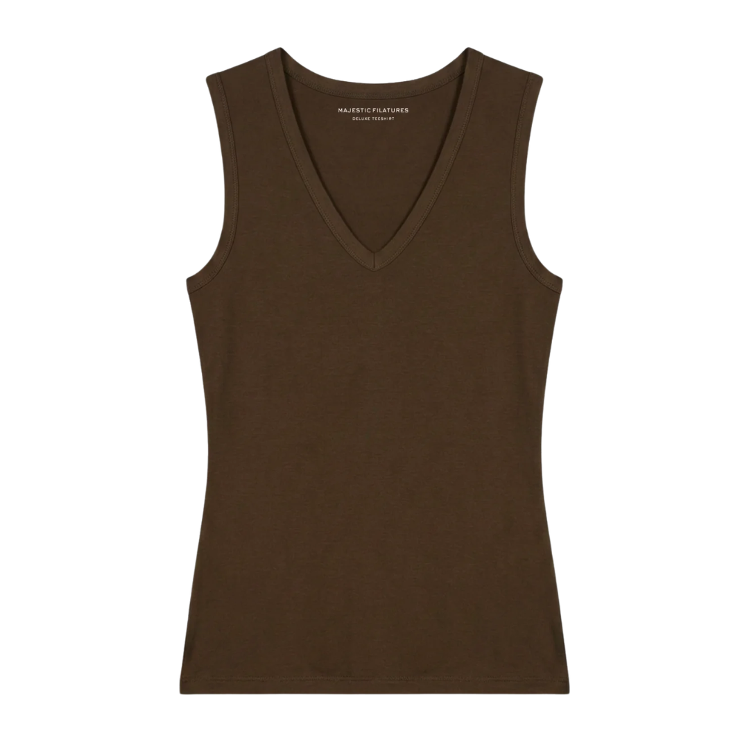 Soft Touch V-Neck Tank in Tonka
