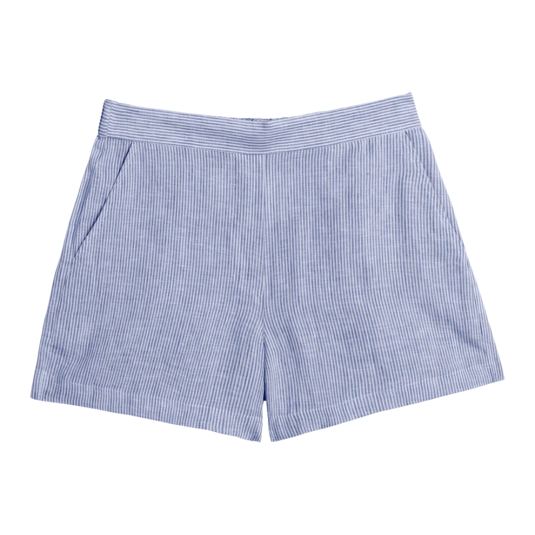 Mae Pull-On Short in Thin Blue Stripe