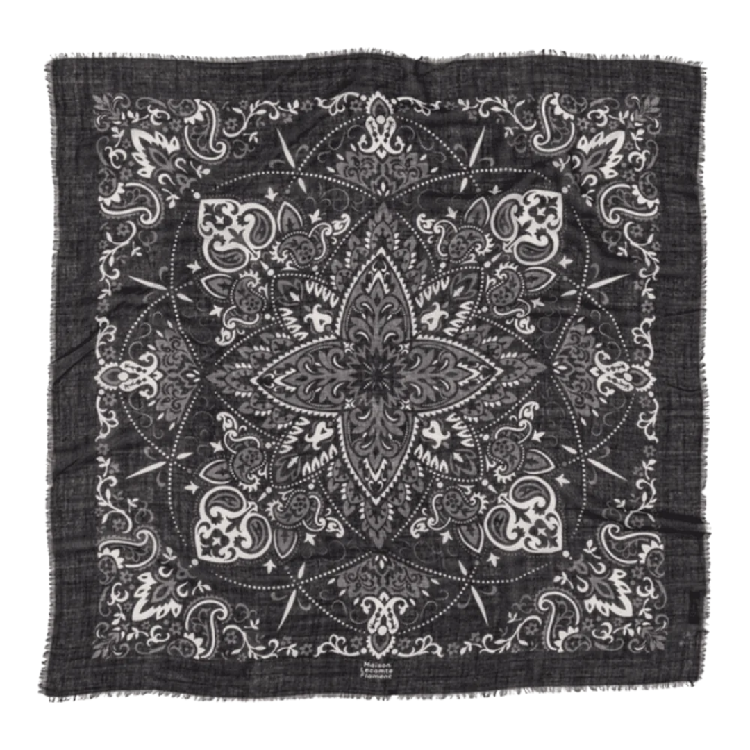 Secret Garden Bandana Scarf in Noir