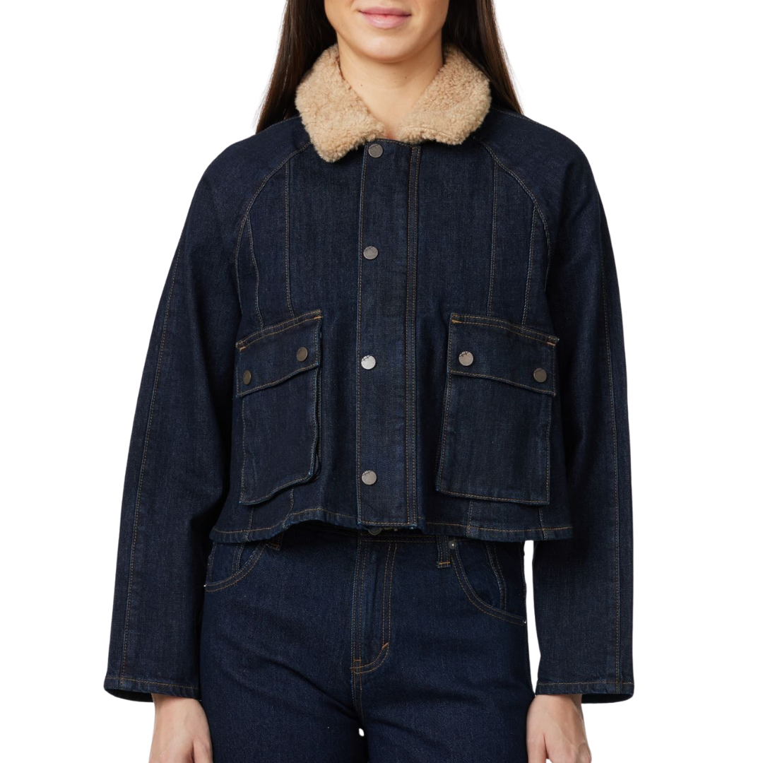 Cropped Barn Jacket in Rinse