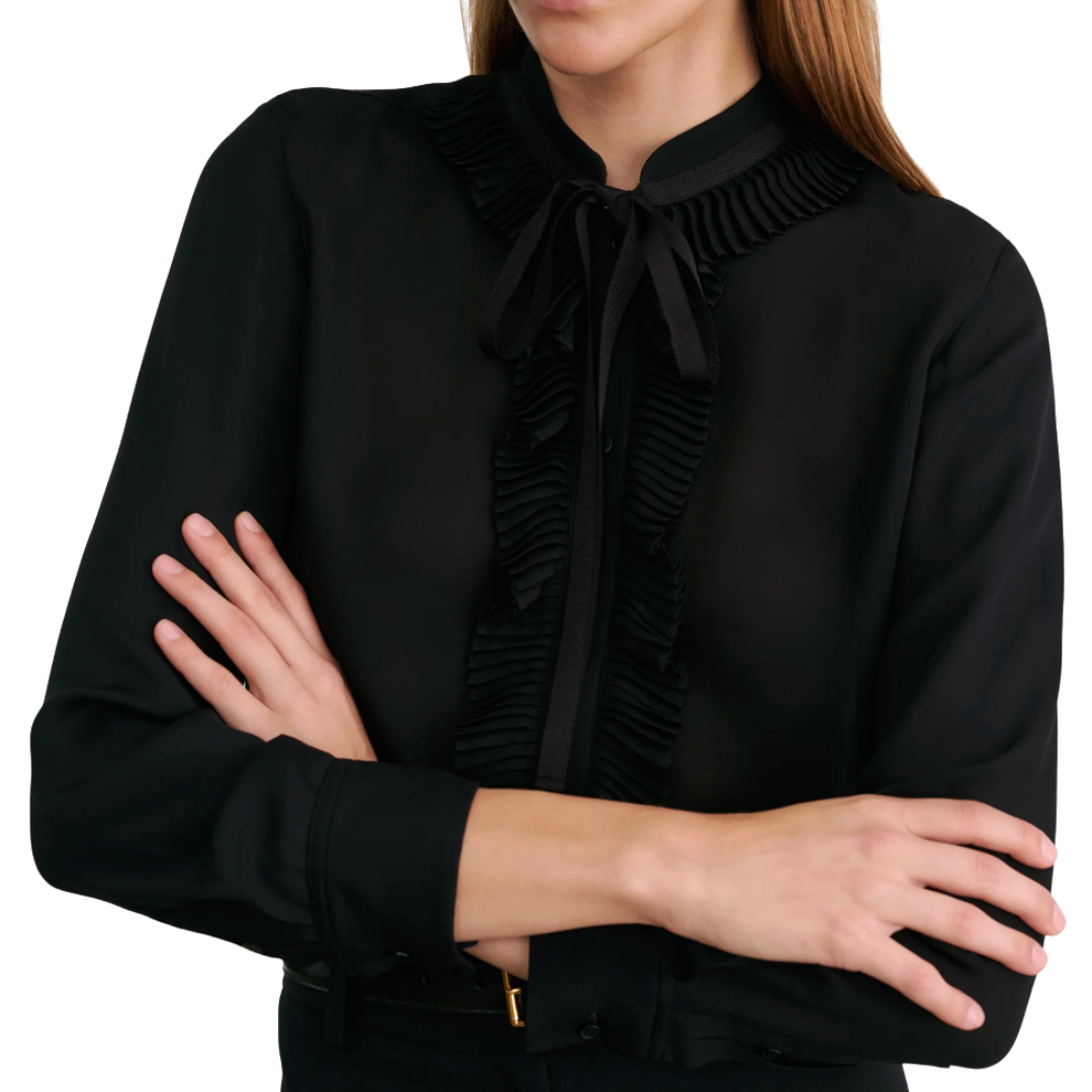 Bertille Silk Shirt in Black