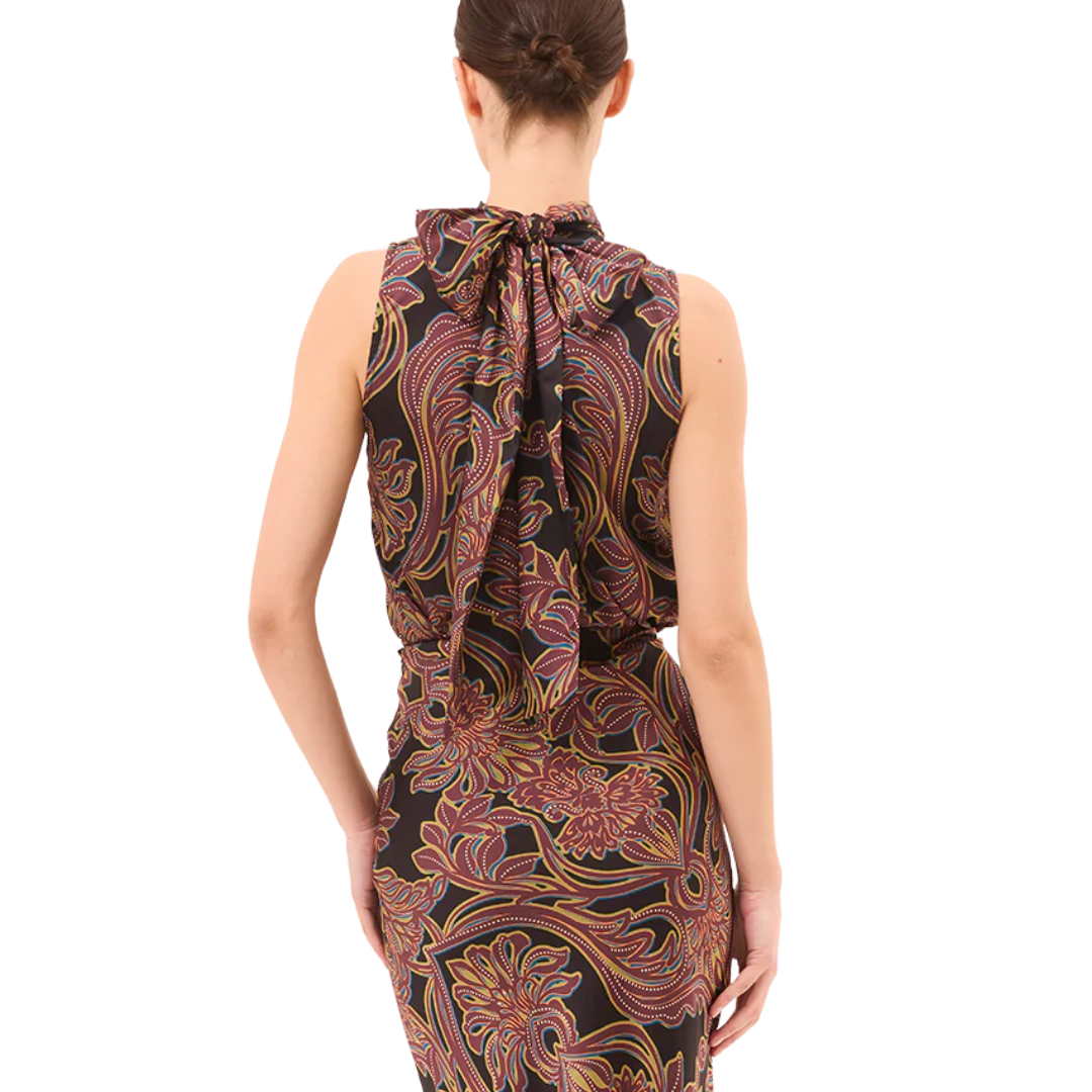 Luka Top in Studded Flora Satin