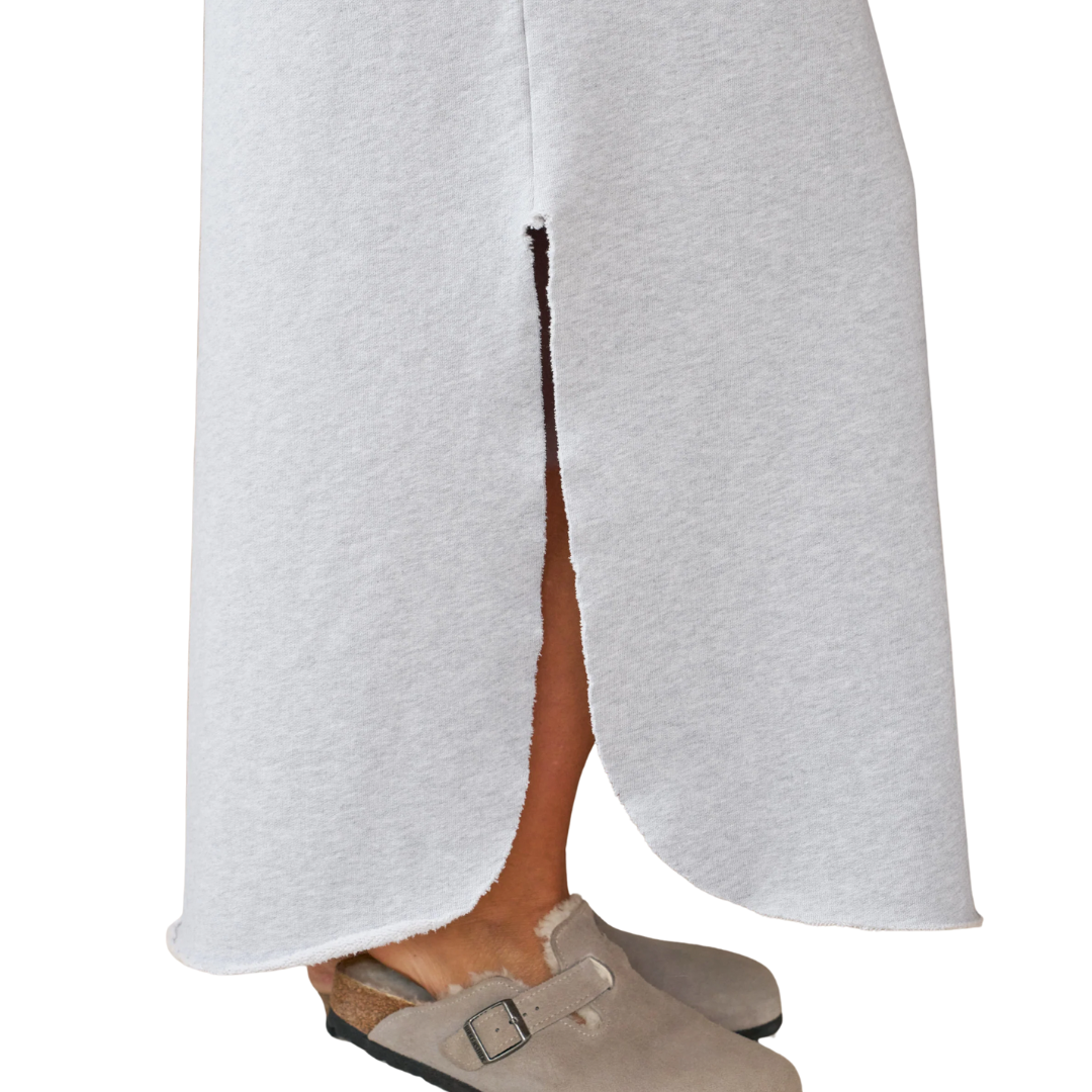 James Hooded Maxi Dress in Grey Melange