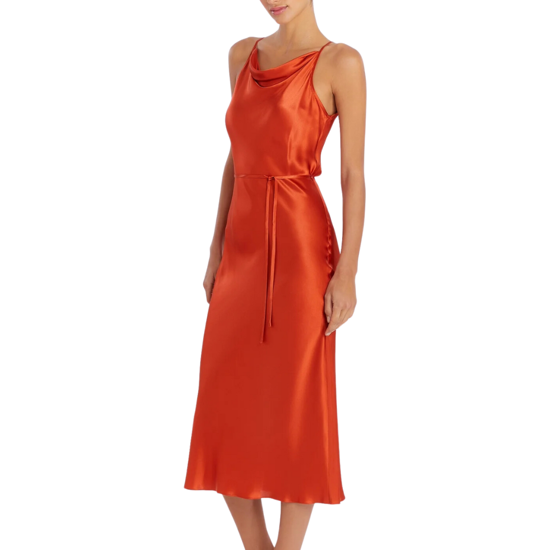 Shaelyn Silk Dress in Rhubarb
