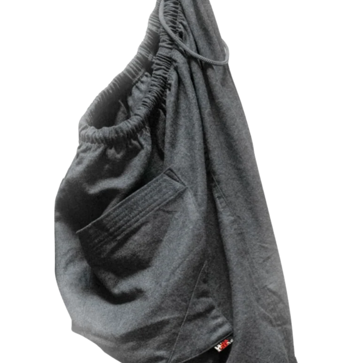Cashmere/Blend Loose Drawcord Biggy Pant in Heathered Grey