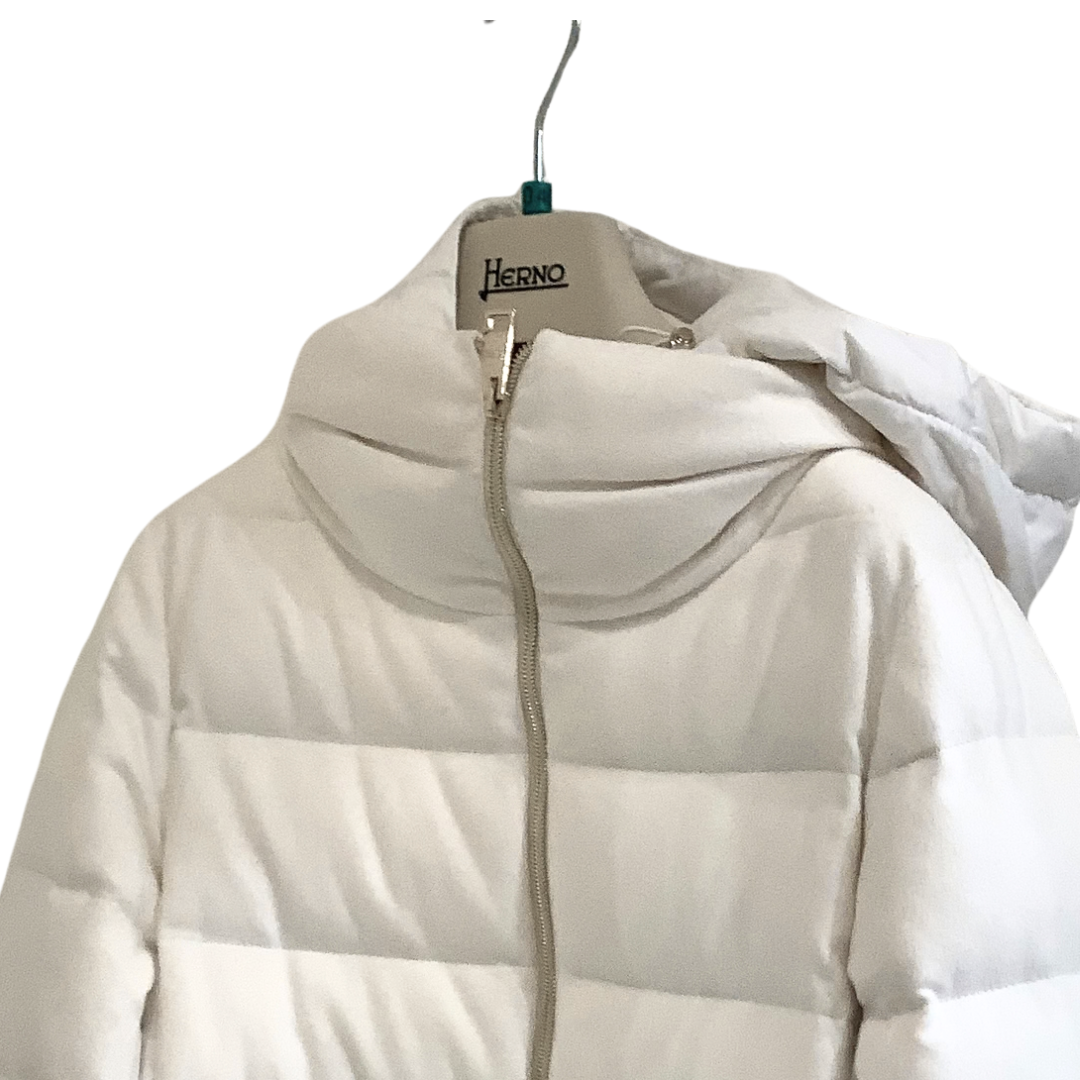 Herno Down Puffy Silk/Cashmere Jacket in White