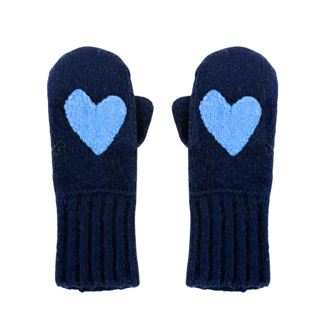 Patch Mittens in Indigo