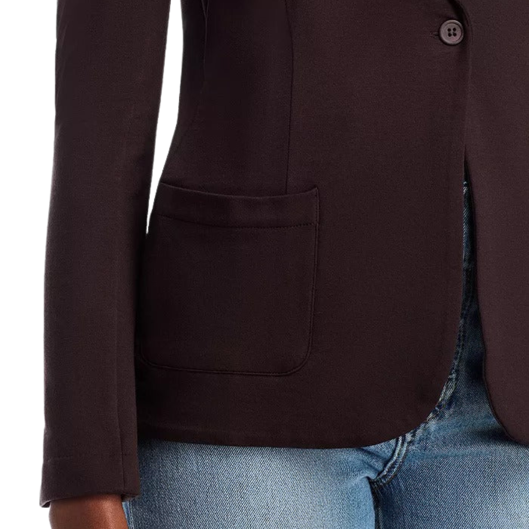 French Terry One Button Blazer in Coffee