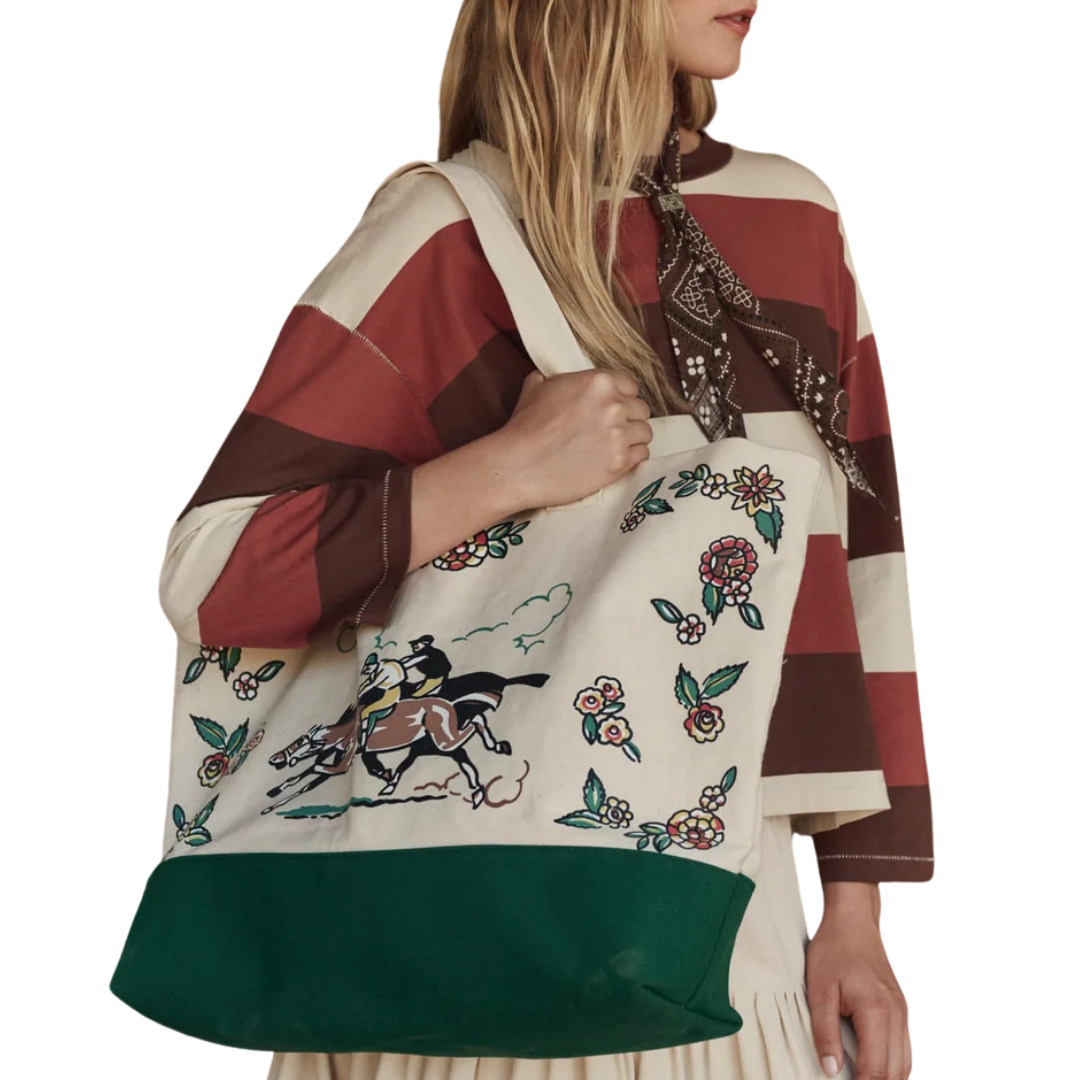 The Derby Tote in Cream