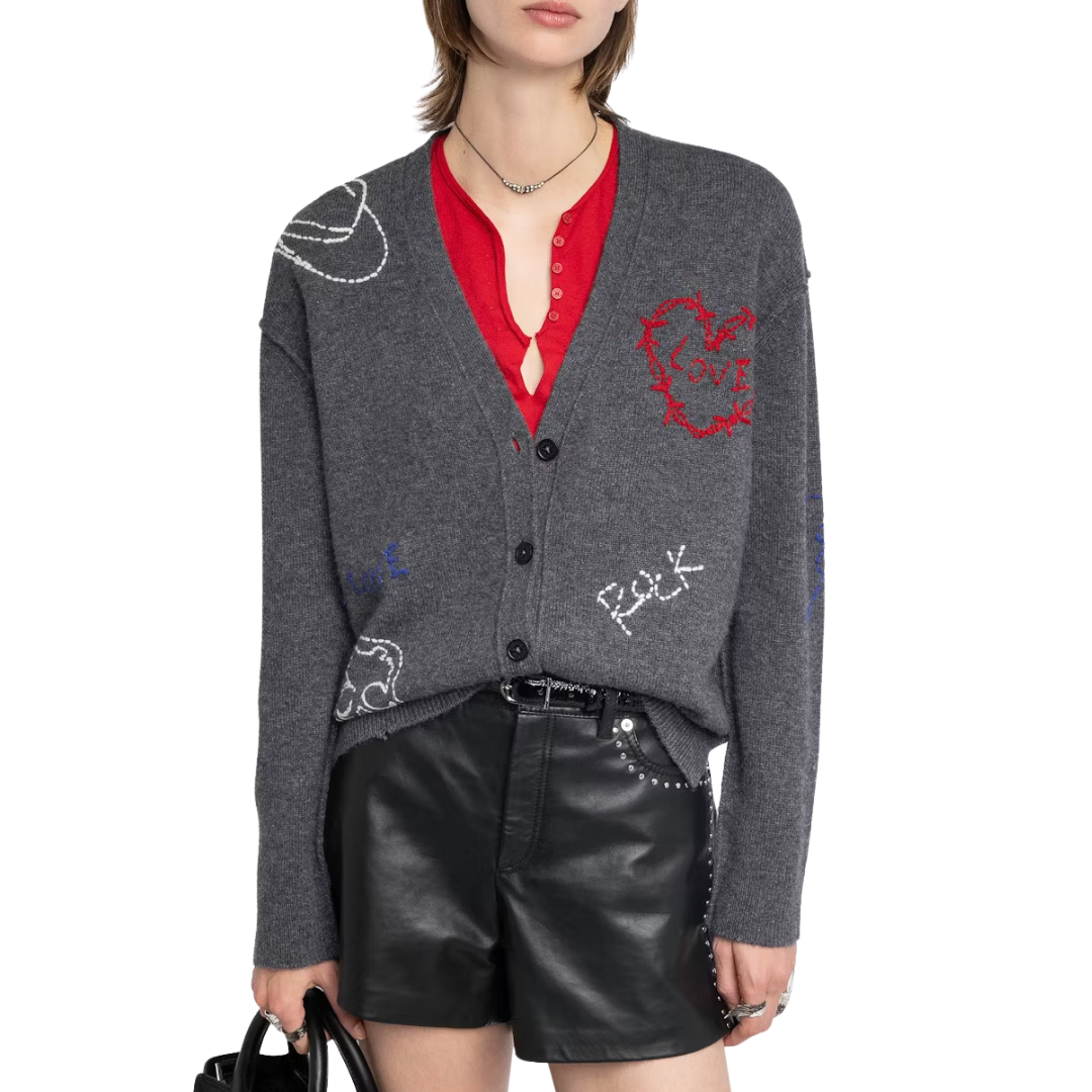 Markuz Cashmere Cardigan in Anthracite