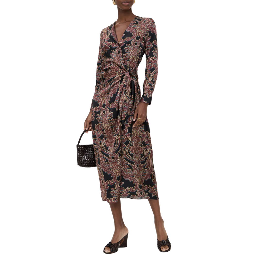 Eliza Dress in Studded Flora Satin