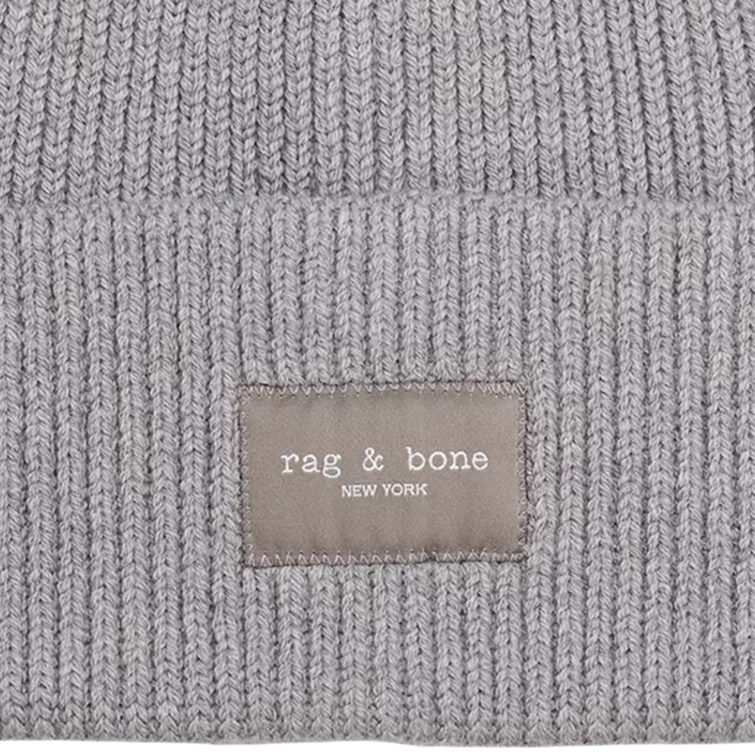Blake Rib-Knit Beanie in Grey
