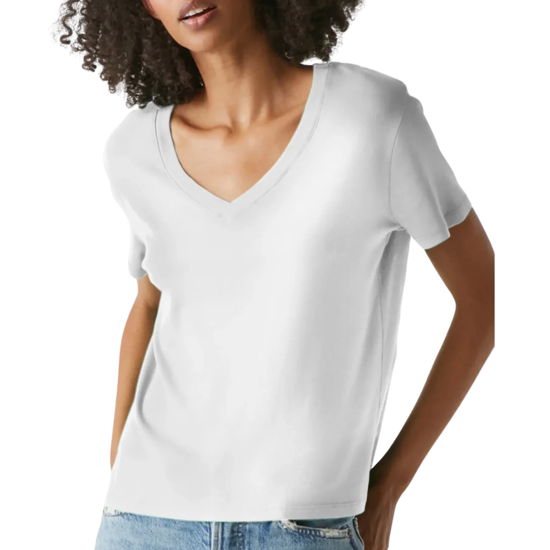 Dylan Classic V-Neck Tee in White