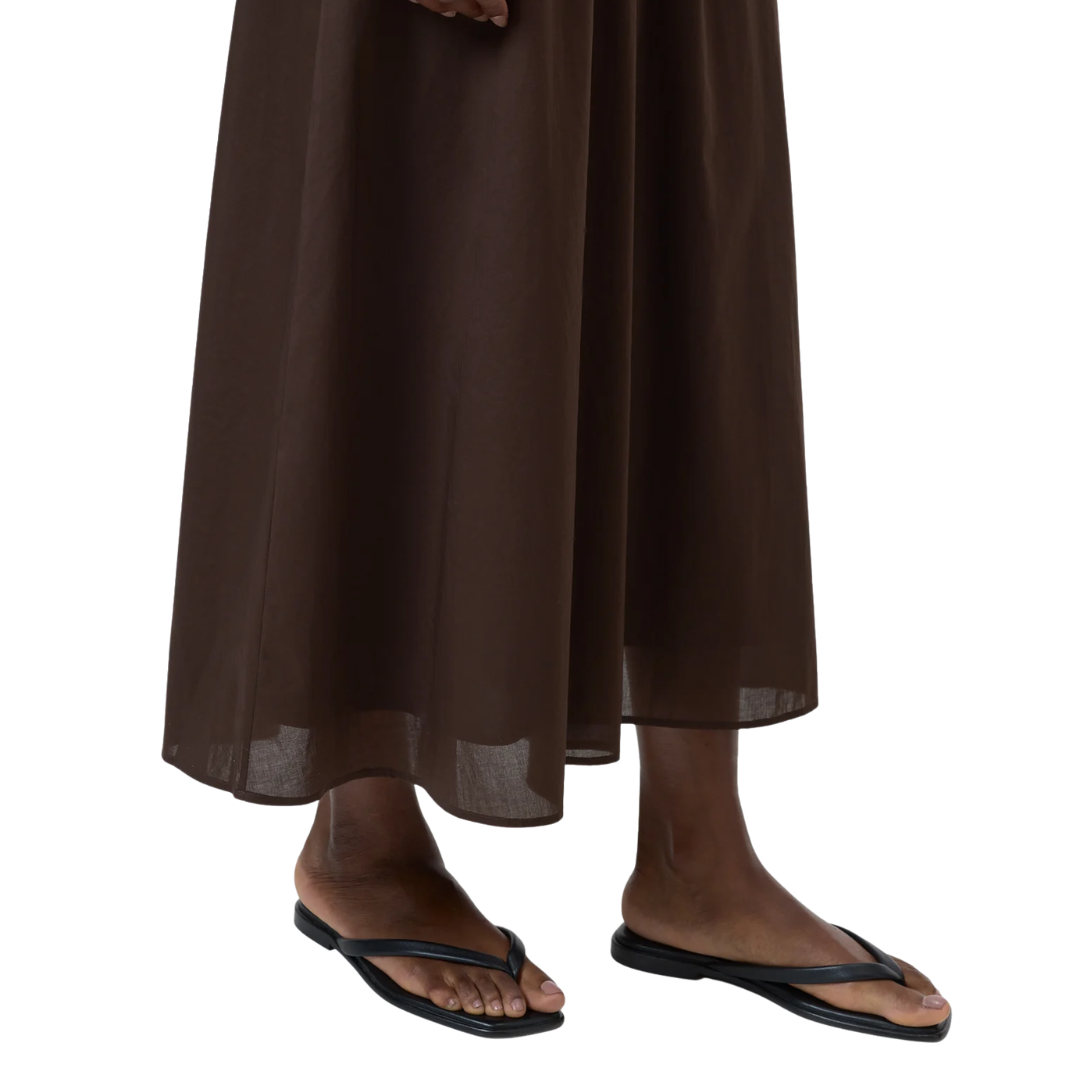 Smocked Dress in Maple Brown