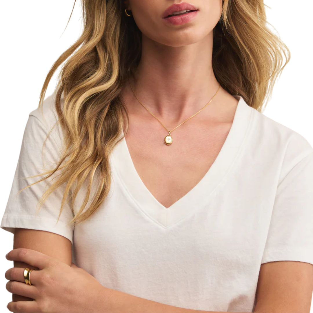 Weekdays V-Neck Tee in White